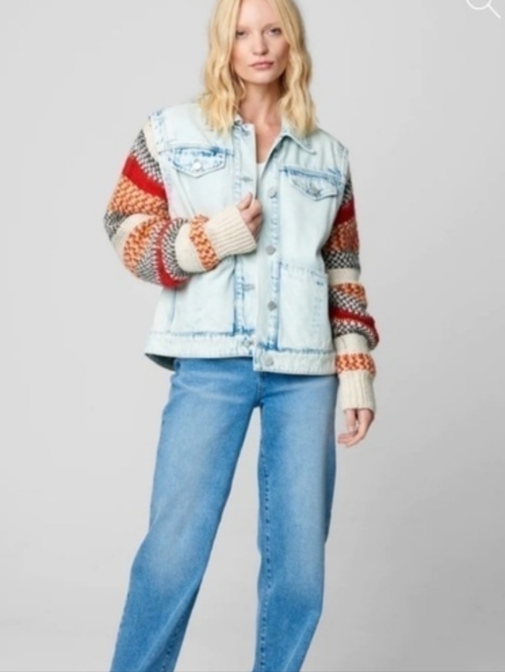 BLANKNYC | $198 Happy Promises Knit & Denim Trucker Jacket - Picture 2 of 8